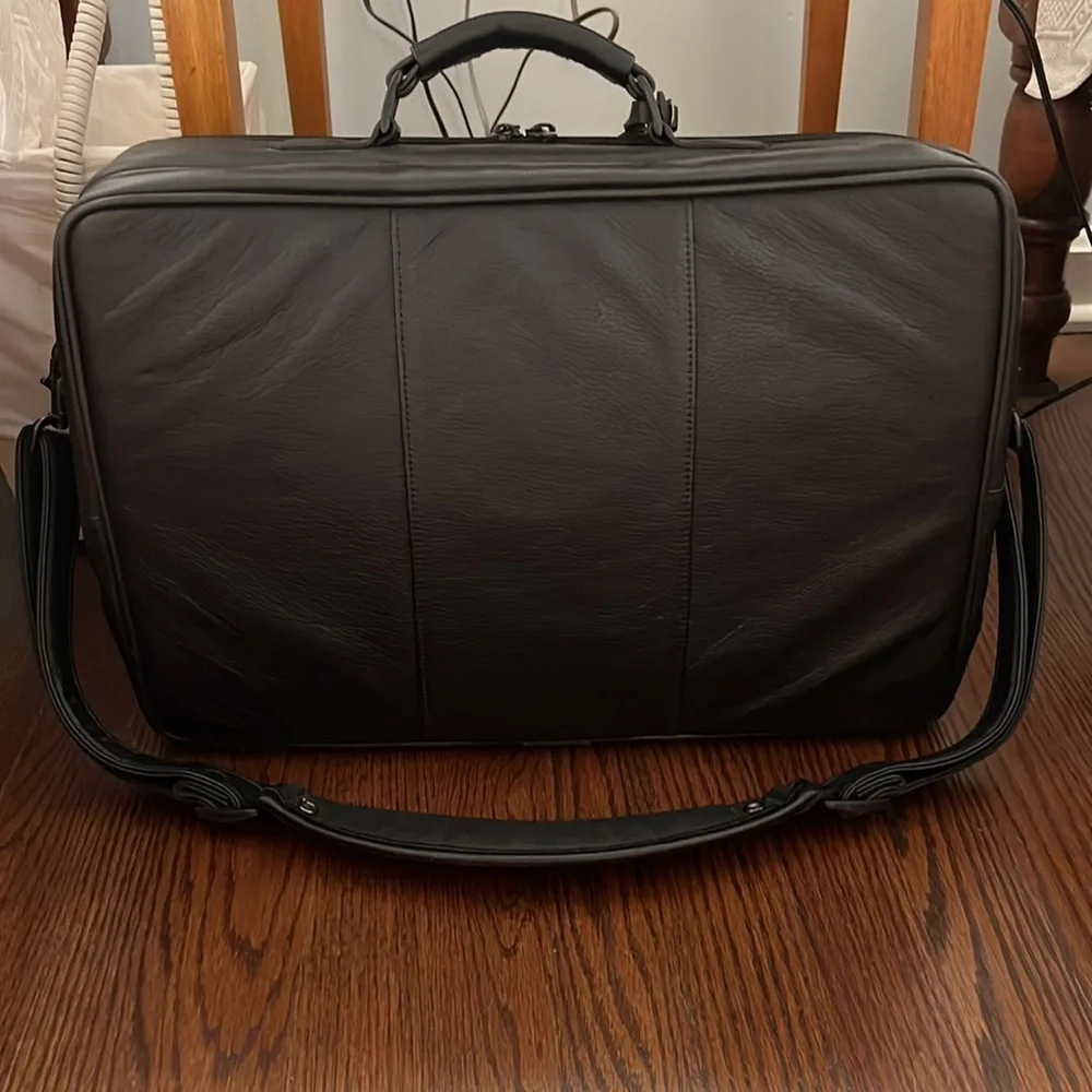 BEAUTIFUL CASE-TEK BLACK LEATHER LAPTOP CARRYING CASE - Picture 2 of 10
